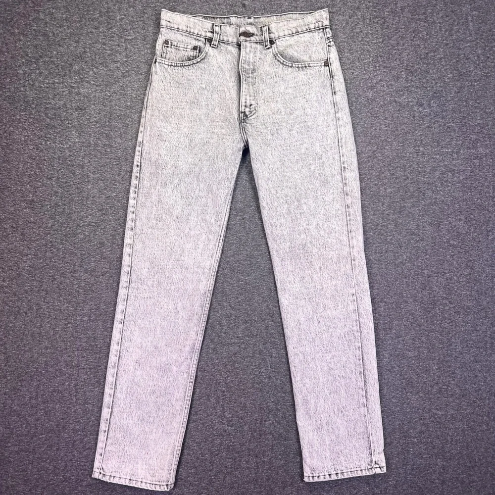 Vintage 80s Levis 505 Jeans Mens 31x31 Acid Wash Grey Made in USA Straight Leg